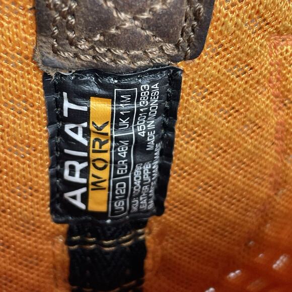 Ariat Work Boots Men 12 D Brown Orange Groundbreaker VentTek Soft Toe New in Box main image 7